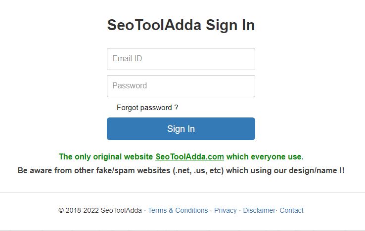 How to Login into the SeoToolAdda Account?